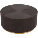  Meridian Nile Brown Oak Wood Top And Metal Base Coffee Table IMAGE 3