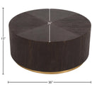  Meridian Nile Brown Oak Wood Top And Metal Base Coffee Table IMAGE 7