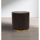 Meridian Nile Brown Oak Wood Top And Metal Base End Table IMAGE 2