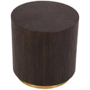  Meridian Nile Brown Oak Wood Top And Metal Base End Table IMAGE 3