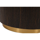  Meridian Nile Brown Oak Wood Top And Metal Base End Table IMAGE 6
