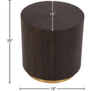  Meridian Nile Brown Oak Wood Top And Metal Base End Table IMAGE 7
