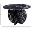  Color_Black -- Meridian Round Formentera Dining Table with Marble Top and Pedestal Base IMAGE 11