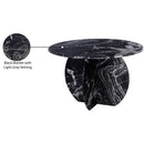  Color_Black -- Meridian Round Formentera Dining Table with Marble Top and Pedestal Base IMAGE 12