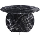  Color_Black -- Meridian Round Formentera Dining Table with Marble Top and Pedestal Base IMAGE 3