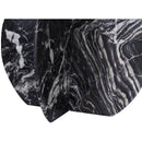  Color_Black -- Meridian Round Formentera Dining Table with Marble Top and Pedestal Base IMAGE 8