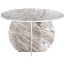  Color_Brown -- Formentera 48" Brown Marble Dining Table IMAGE 3