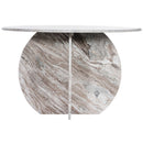  Color_Brown -- Formentera 48" Brown Marble Dining Table IMAGE 4