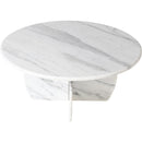  Meridian Formentera White Marble Coffee Table IMAGE 3