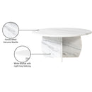  Meridian Formentera White Marble Coffee Table IMAGE 7