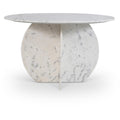  Color_White -- Formentera 48" White Marble Dining Table IMAGE 1