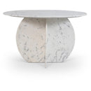  Color_White -- Formentera 48" White Marble Dining Table IMAGE 1