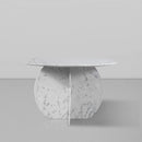  Color_White -- Formentera 48" White Marble Dining Table IMAGE 2