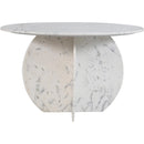  Color_White -- Formentera 48" White Marble Dining Table IMAGE 3