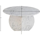  Color_White -- Formentera 48" White Marble Dining Table IMAGE 6