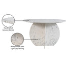  Color_White -- Formentera 48" White Marble Dining Table IMAGE 7