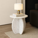  Meridian Formentera White Marble End / Side Table IMAGE 2