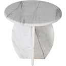  Meridian Formentera White Marble End / Side Table IMAGE 3