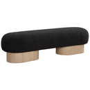  Color_Black/ Oak -- Meridian Robertson Boucle Fabric Upholstered Bench IMAGE 3