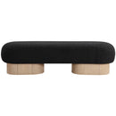  Color_Black/ Oak -- Meridian Robertson Boucle Fabric Upholstered Bench IMAGE 4