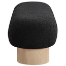 Color_Black/ Oak -- Meridian Robertson Boucle Fabric Upholstered Bench IMAGE 5