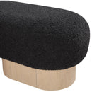  Color_Black/ Oak -- Meridian Robertson Boucle Fabric Upholstered Bench IMAGE 6