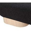  Color_Black/ Oak -- Meridian Robertson Boucle Fabric Upholstered Bench IMAGE 7