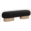  Color_Black/ Oak -- Meridian Robertson Boucle Fabric Upholstered Bench IMAGE 8