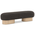 Color_Brown/ Oak -- Robertson Brown Boucle Fabric Upholstered Bench IMAGE 1