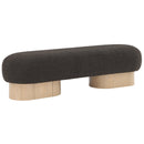  Color_Brown/ Oak -- Robertson Brown Boucle Fabric Upholstered Bench IMAGE 3
