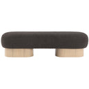  Color_Brown/ Oak -- Robertson Brown Boucle Fabric Upholstered Bench IMAGE 4