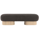 Meridian Robertson Brown Boucle Fabric Bench IMAGE 4