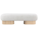  Color_Cream/ Oak -- Robertson Cream Boucle Fabric Upholstered Bench IMAGE 4