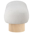  Color_Cream/ Oak -- Robertson Cream Boucle Fabric Upholstered Bench IMAGE 5