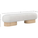  Color_Cream/ Oak -- Robertson Cream Boucle Fabric Upholstered Bench IMAGE 8