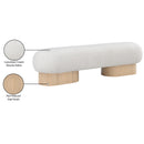  Color_Cream/ Oak -- Robertson Cream Boucle Fabric Upholstered Bench IMAGE 9