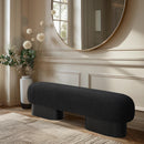  Color_Black -- Meridian Robertson Boucle Fabric Upholstered Bench IMAGE 2