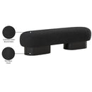  Color_Black -- Meridian Robertson Boucle Fabric Upholstered Bench IMAGE 9
