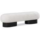  Color_Black/ Cream -- Robertson Cream Boucle Fabric Upholstered Bench IMAGE 1