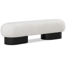 Meridian Robertson Cream Boucle Fabric Bench IMAGE 1