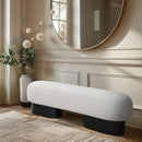 Meridian Robertson Cream Boucle Fabric Bench IMAGE 2
