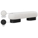 Meridian Robertson Cream Boucle Fabric Bench IMAGE 9