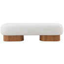  Meridian Robertson Cream Boucle Fabric Upholstered Bench IMAGE 4