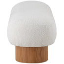  Meridian Robertson Cream Boucle Fabric Upholstered Bench IMAGE 5