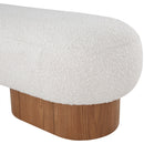  Meridian Robertson Cream Boucle Fabric Upholstered Bench IMAGE 6