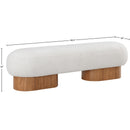  Meridian Robertson Cream Boucle Fabric Upholstered Bench IMAGE 8