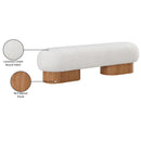  Meridian Robertson Cream Boucle Fabric Upholstered Bench IMAGE 9