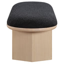  Color_Black/ Oak -- Meridian Wilshire Boucle Fabric Upholstered Bench IMAGE 5