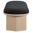 Meridian Wilshire Black Boucle Fabric Bench IMAGE 5