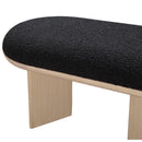  Color_Black/ Oak -- Meridian Wilshire Boucle Fabric Upholstered Bench IMAGE 6